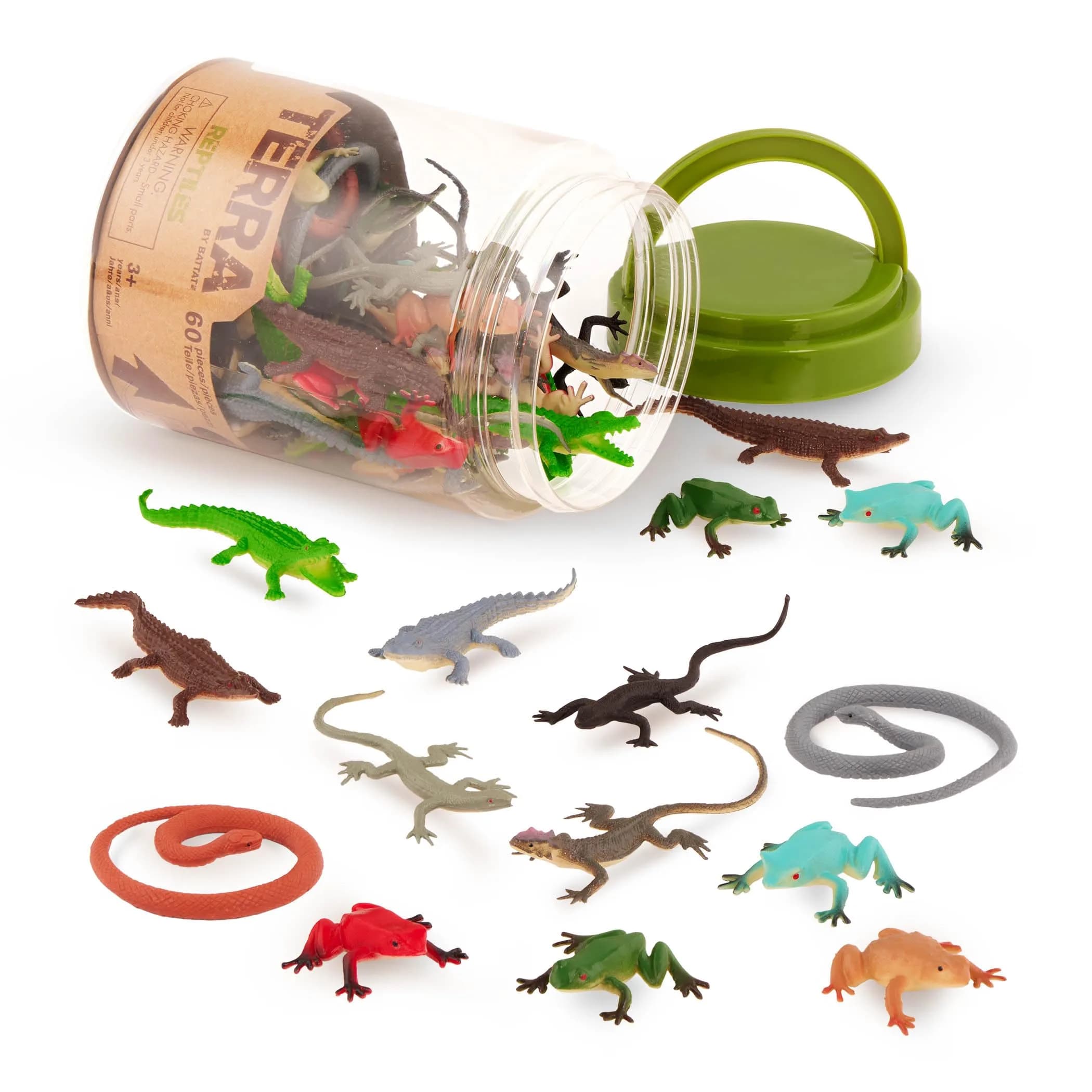 Terra by Battat Reptile Animal Tube 60pc Miniature Figures | Educational Toy for Kids 3+