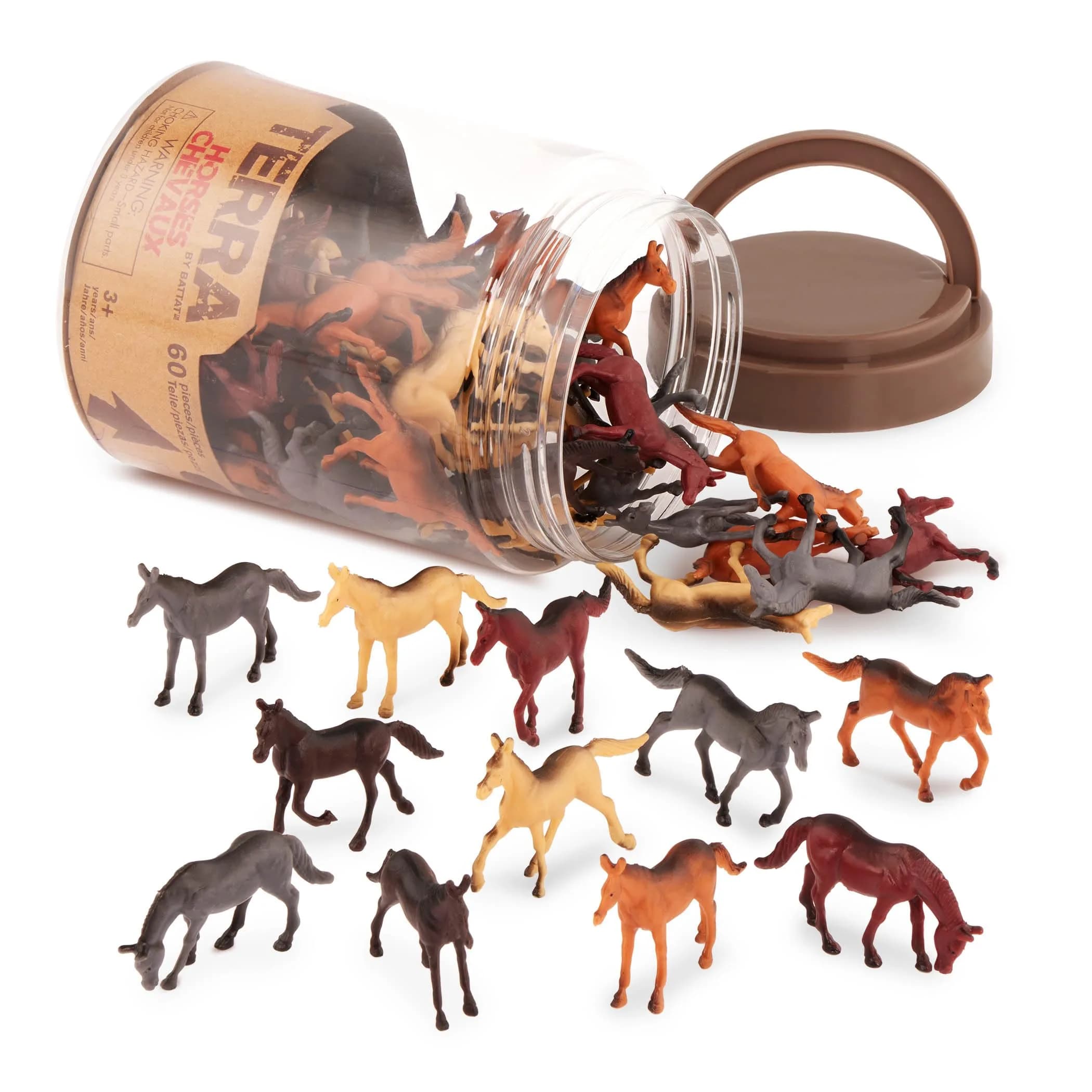 Terra by Battat 60 Wild Horses Tube Miniature Animal Figures | ASTM-Tested Educational Toy