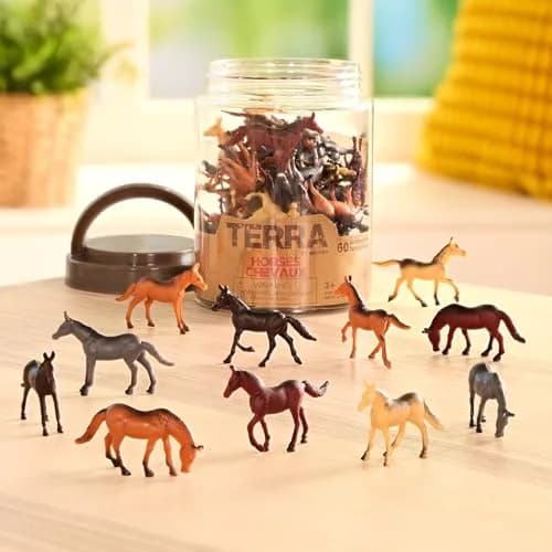 Terra by Battat 60 Wild Horses Tube Miniature Animal Figures | ASTM-Tested Educational Toy thumbnail 5