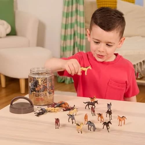 Terra by Battat 60 Wild Horses Tube Miniature Animal Figures | ASTM-Tested Educational Toy thumbnail 2