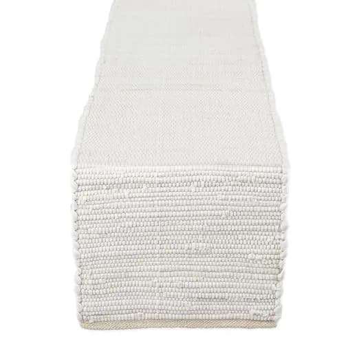 DII Handmade Chindi Tabletop 14x72 Natural | Unique Recycled Fabric Table Runner thumbnail 1
