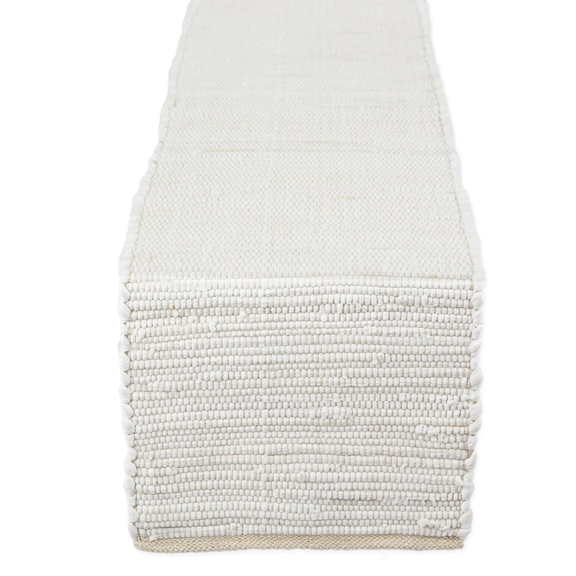 DII Handmade Chindi Tabletop 14x72 Natural | Unique Recycled Fabric Table Runner — Natural