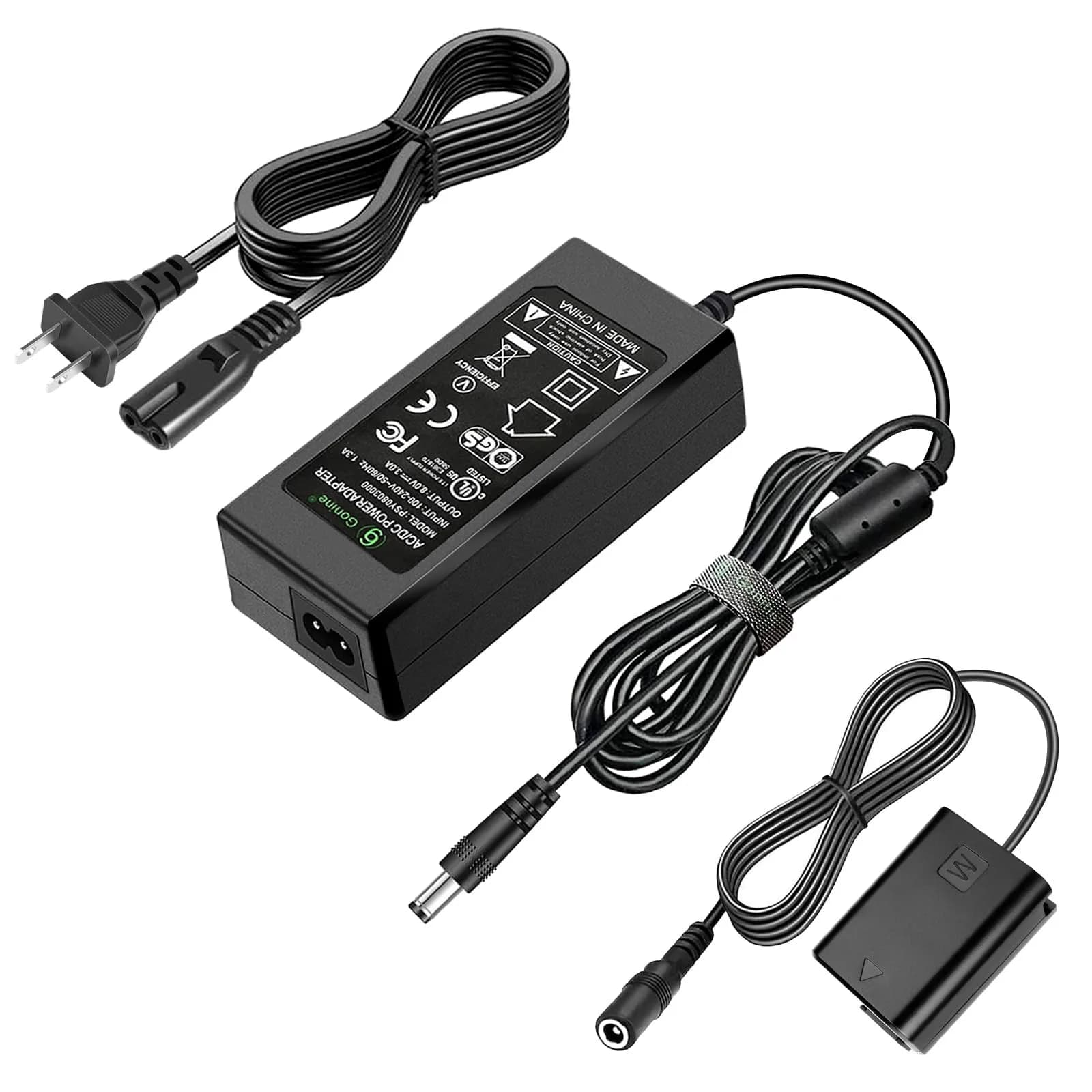 Gonin NP-FW50 Dummy Battery & AC-PW20 Adapter Kit for Sony ZV-E10 Cameras | Continuous Power Supply - main product image