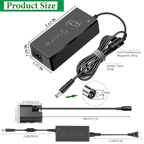 Gonine ACK-E6 AC Power Adapter with LP-E6 Dummy Battery for Canon Cameras | Continuous Power for Studio & Live Streaming thumbnail 9