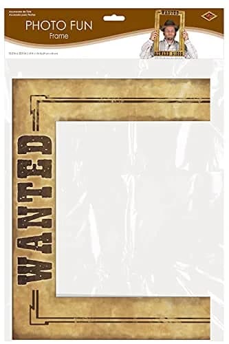 Beistle Western Wanted Photo Fun Frame – Lightweight Cardstock Paper for Wild West, Cowboy, Rodeo & Western-Themed Parties, 15.5" x 23.5" thumbnail 4