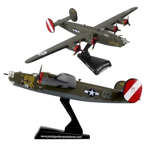 Daron Postage Stamp B-24 Liberator "Witchcraft" 1/163 Scale Die-Cast Metal WWII Bomber Model | Collectible Aircraft for Adult Collectors thumbnail 1