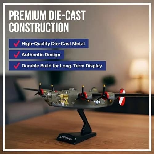 Daron Postage Stamp B-24 Liberator "Witchcraft" 1/163 Scale Die-Cast Metal WWII Bomber Model | Collectible Aircraft for Adult Collectors thumbnail 2