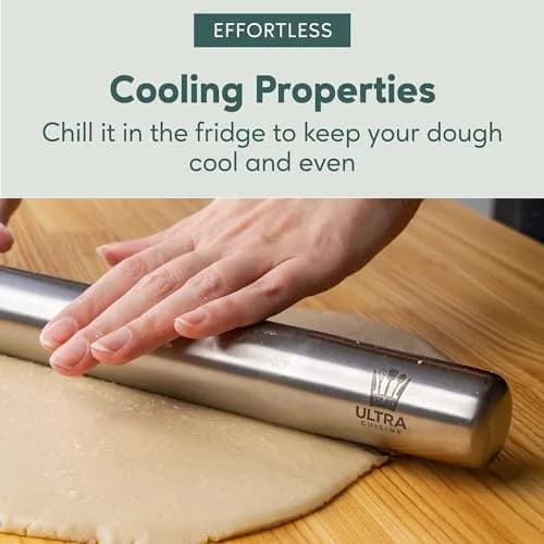 Ultra Cuisine French Rolling Pin for Baking –15.75-inch Large Roller Pin | Tapered Stainless Steel Control thumbnail 7