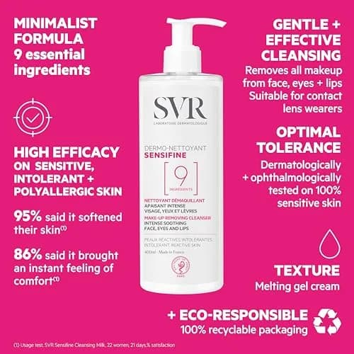 SVR Sensifine Dermo-Cleanser Cream 400ml (13.5 fl oz) | Gentle Makeup Remover for Sensitive Skin thumbnail 5