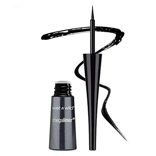 wet n wild MegaLiner Liquid Eyeliner - Black 3.5ml (0.11 Fl Oz) | High-Def Pigment for Defined Eyes thumbnail 1