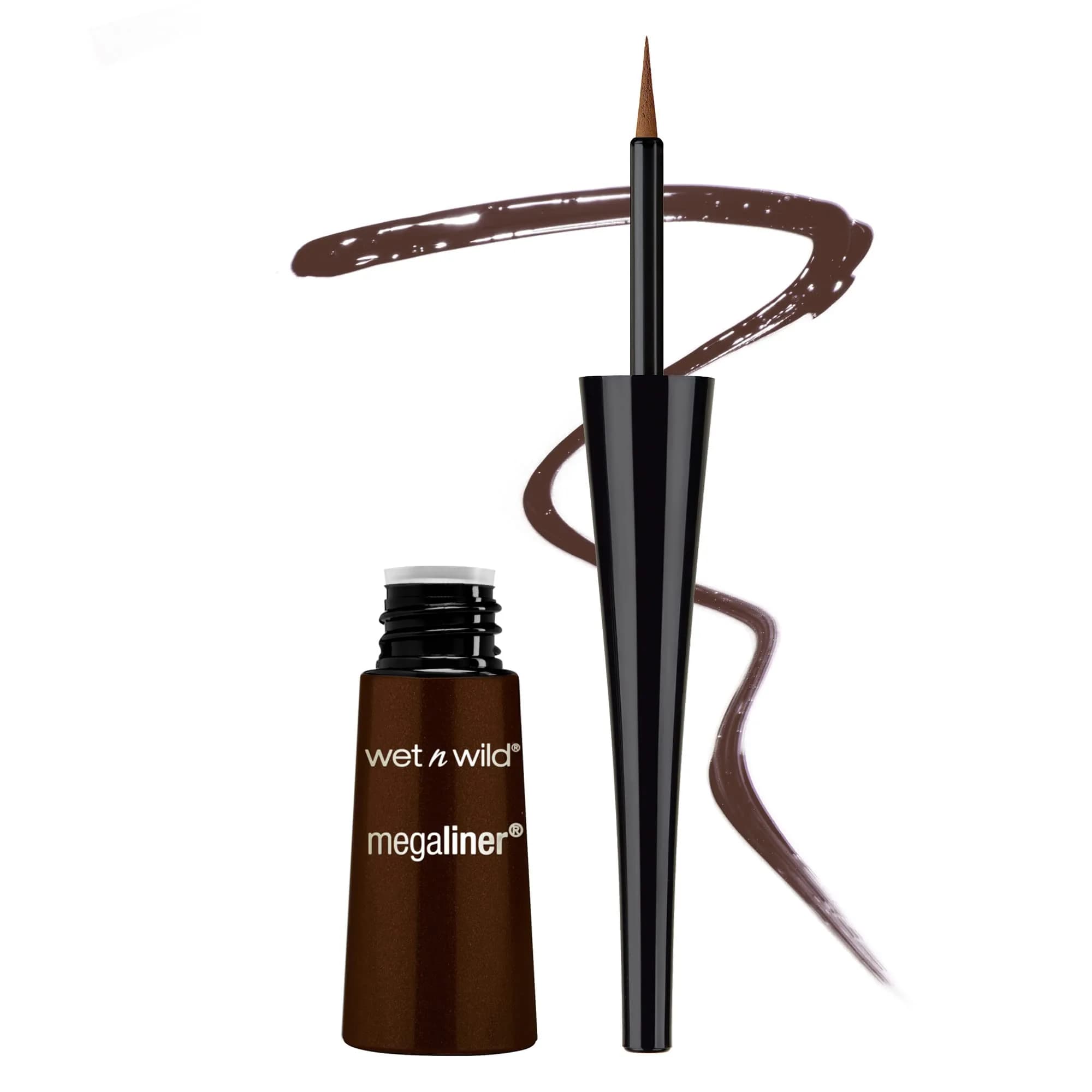 wet n wild MegaLiner Liquid Eyeliner Dark Brown | High-Def Pigment & Fluid Formula - main product image