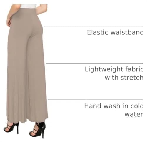 Made By Johnny Womens Wide Leg Palazzo Lounge Pants Medium | Casual Chic Comfort thumbnail 4