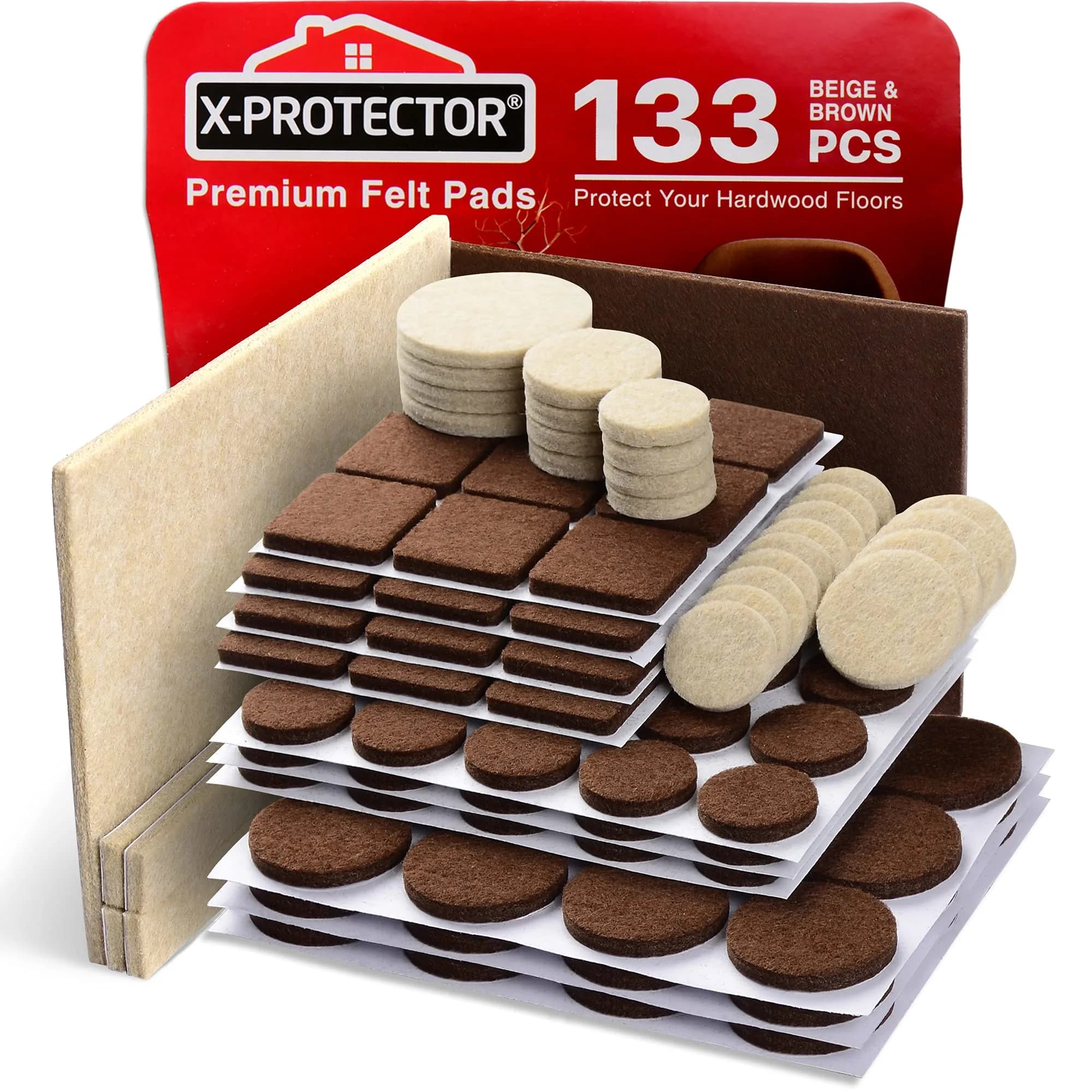 X-Protector 235 PCS Felt Furniture Pads | Heavy Duty Floor Protectors for Hardwood, Laminate & Tile