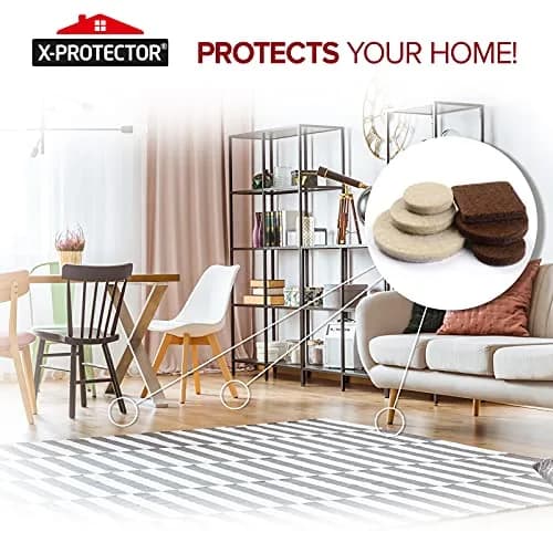 X-Protector Felt Furniture Pads 133 PCS (Brown & Beige) | Protect Hardwood, Laminate, Tile Floors thumbnail 6