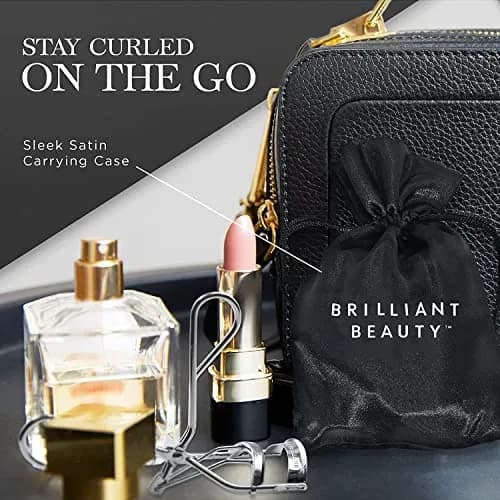 Brilliant Beauty Eyelash Curler with Satin Bag and Refill Pads | No Pinching, Dramatic Curl in Seconds thumbnail 6