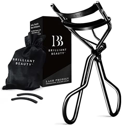 Brilliant Beauty Eyelash Curler - Stainless Steel, Satin Bag, 2 Refill Pads | Precise, Gentle, Reusable thumbnail 1