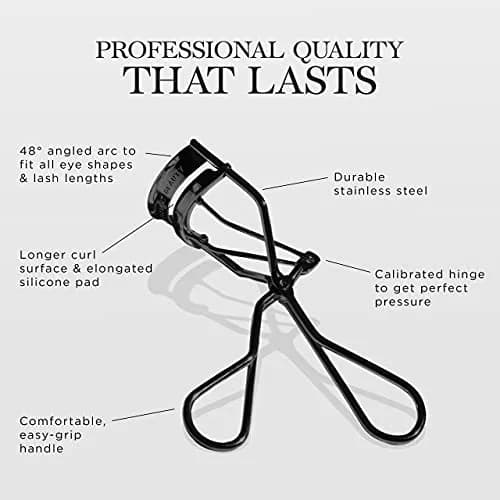 Brilliant Beauty Eyelash Curler - Stainless Steel, Satin Bag, 2 Refill Pads | Precise, Gentle, Reusable thumbnail 3