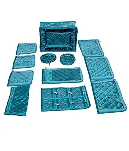 Kuber Industries Jewellery Kit/Make Up Box with 12 Pouches, 300mm x 200mm x 70mm | Organizes Jewelry & Makeup for Travel thumbnail 1