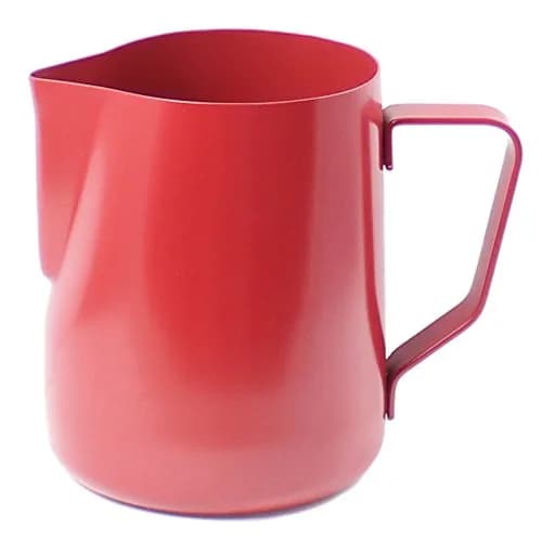 Zoie + Chloe 20 oz Non-Stick Stainless Steel Milk Steaming & Frothing Pitcher | Perfect for Coffee & Latte (70-120 chars) — Red