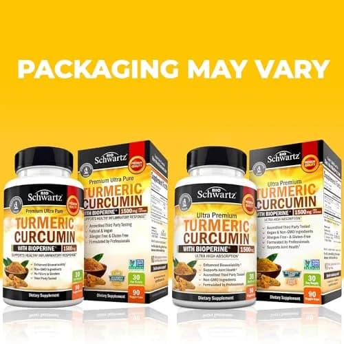 BioSchwartz Turmeric Curcumin with Black Pepper Extract 1500mg 90 Capsules | Supports Healthy Inflammatory Response thumbnail 5