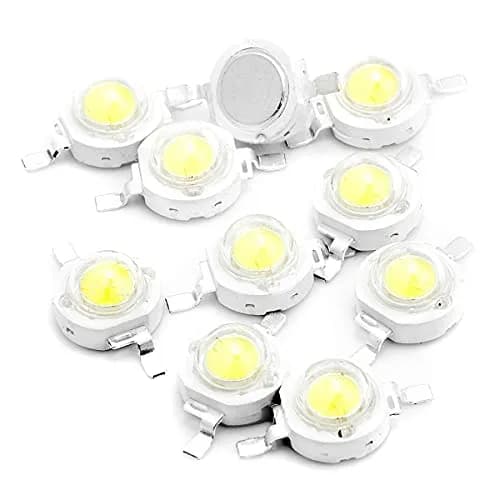 CHANZON 10 pcs High Power LED Chip 3W Cool White 10000K - 15000K | 260-280LM, 120-140° Angle, Copper Frame thumbnail 7