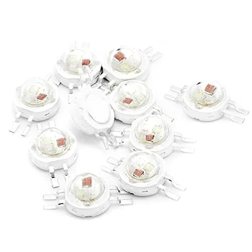 CHANZON 10pcs High Power LED Chip 3W RGB 4 pin Common Anode | Bright RGB LED Chips for DIY & Projects thumbnail 1