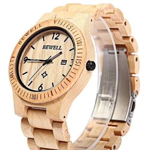 BEWELL ZS-W086B Men's Wooden Watch | 4.2 cm Case | 2.2 cm Band Width thumbnail 3