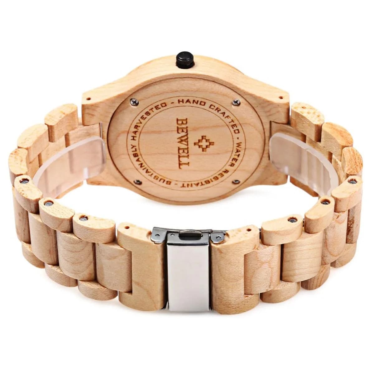 BEWELL ZS-W086B Men's Wooden Watch | 4.2 cm Case | 2.2 cm Band Width - view 4