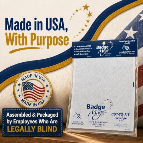 Badge Magic Patch Adhesive – No Sew, No Iron Fabric Tape for Patches & Badges (3 Sheets) | DIY Uniforms & Backpacks thumbnail 8