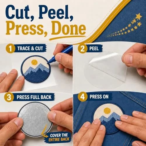 Badge Magic Patch Adhesive – No Sew, No Iron Fabric Tape for Patches & Badges (3 Sheets) | DIY Uniforms & Backpacks thumbnail 3