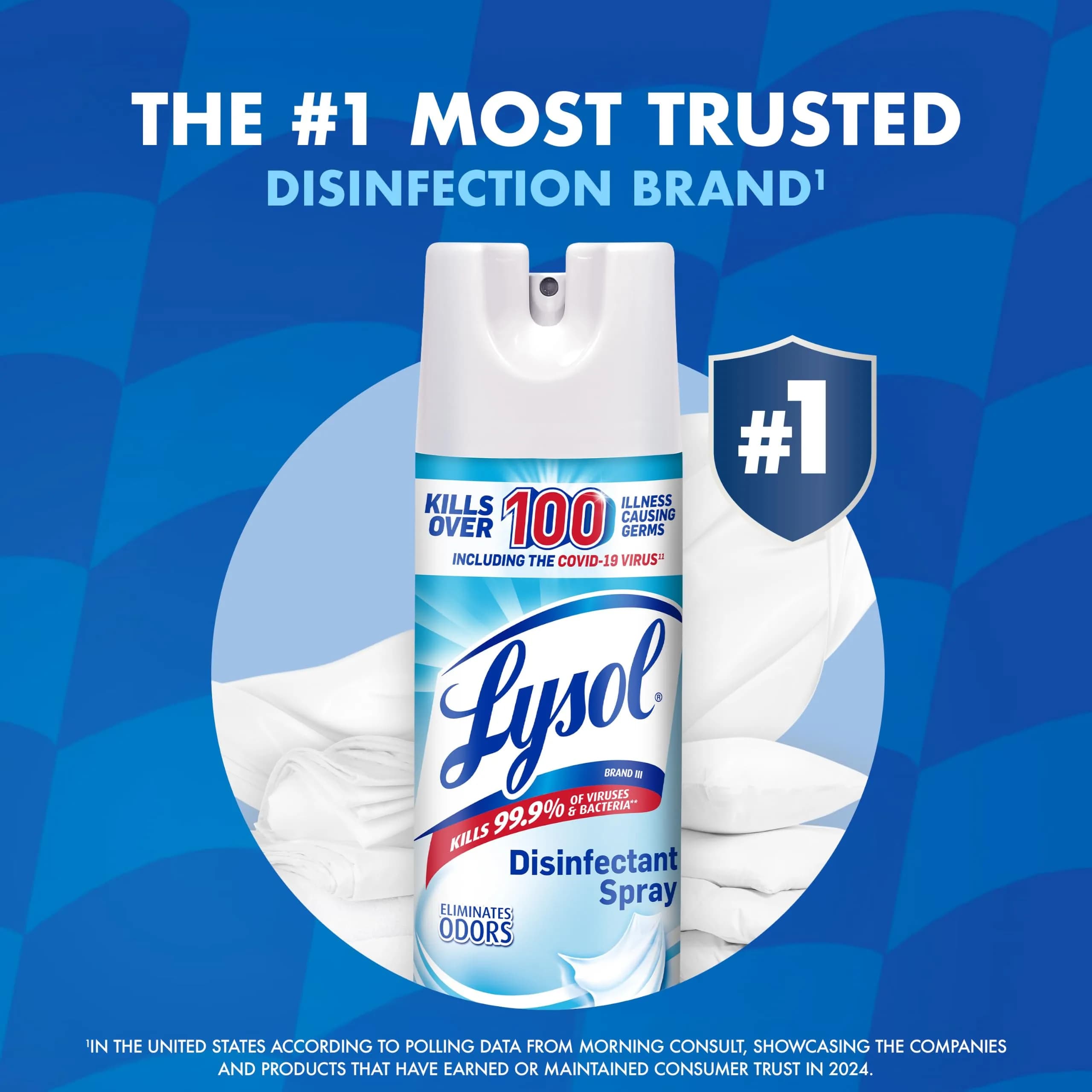 Lysol Disinfectant Spray Crisp Linen 19 Fl Oz (38 Fl Oz) | Kills 99.9% of Viruses & Bacteria - view 5