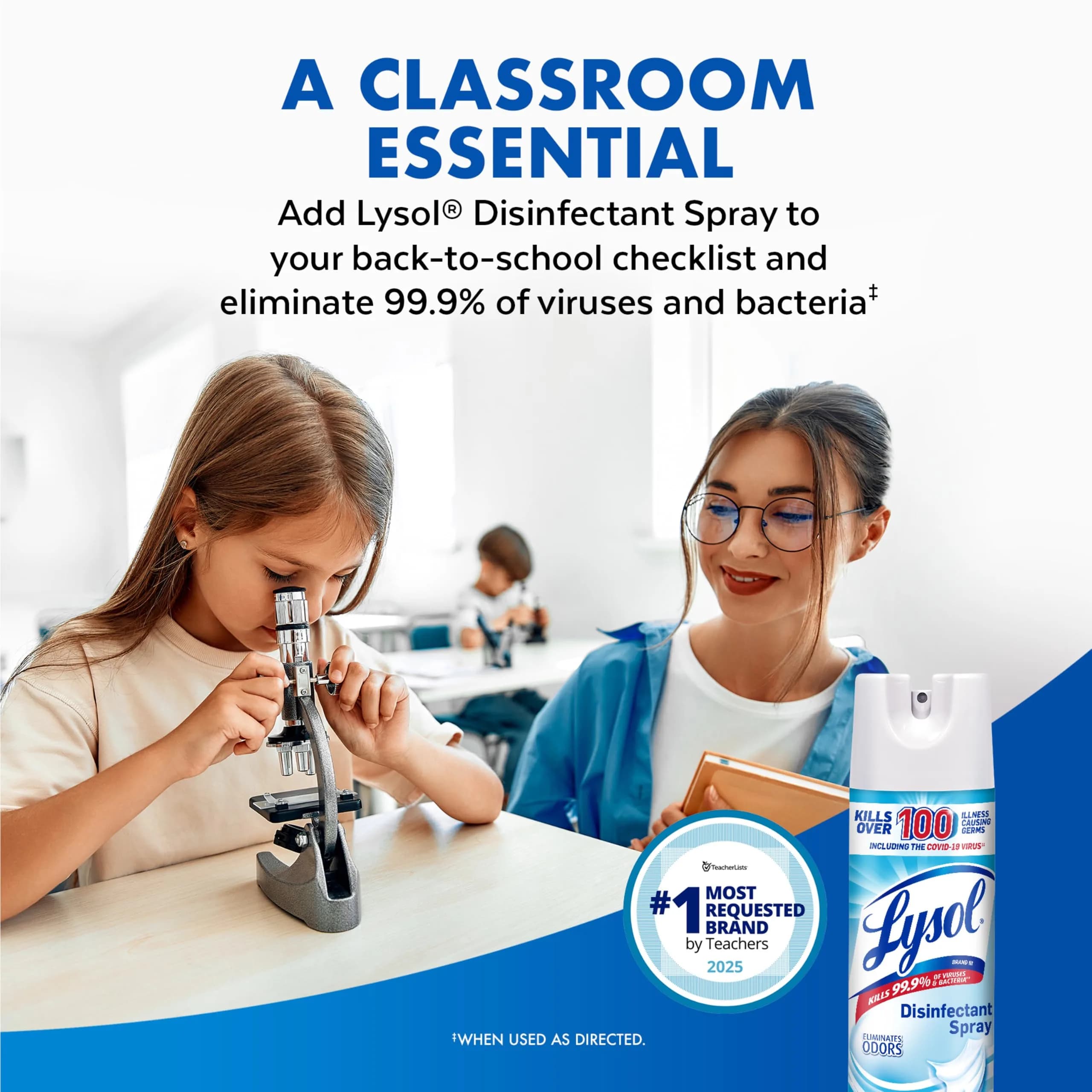 Lysol Disinfectant Spray Crisp Linen 19 Fl Oz (38 Fl Oz) | Kills 99.9% of Viruses & Bacteria - view 7