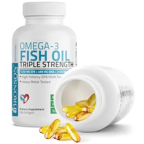 Bronson Omega-3 Fish Oil High EPA/DHA Triple Strength 2720 mg | Supports Heart & Brain Health thumbnail 4