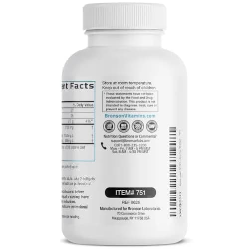 Bronson Omega-3 Fish Oil High EPA/DHA Triple Strength 2720 mg | Supports Heart & Brain Health thumbnail 5