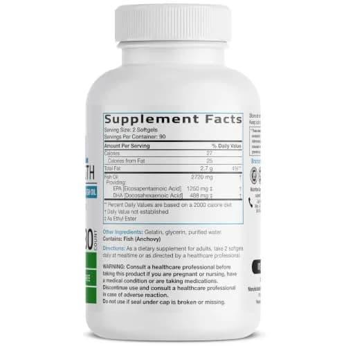 Bronson Omega-3 Fish Oil High EPA/DHA Triple Strength 2720 mg | Supports Heart & Brain Health thumbnail 2