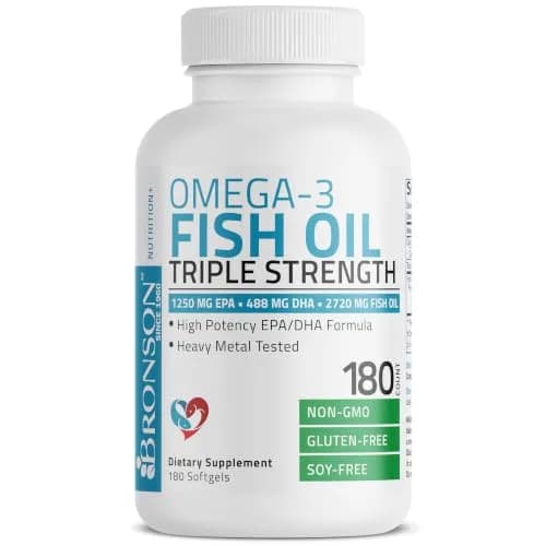 Bronson Omega-3 Fish Oil High EPA/DHA Triple Strength 2720 mg | Supports Heart & Brain Health thumbnail 3