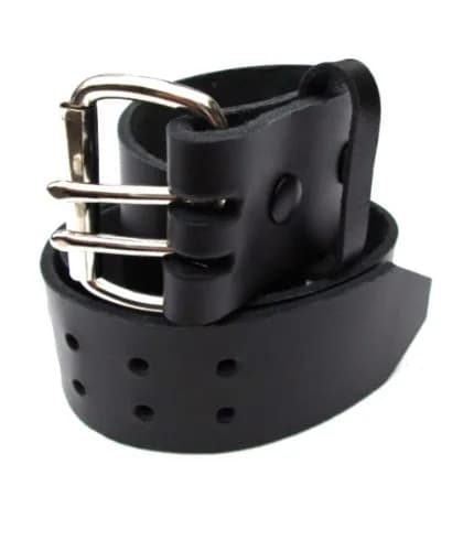 Dangerous Threads Heavy Duty 2-Inch Black Leather Belt | USA-Sourced Full Grain Leather Work Belt thumbnail 1