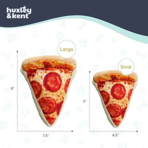 Huxley & Kent Power Plush Squeaky Dog Toy, Pup-Eroni Pizza, Small | Soft & Tough Plush for Play & Snuggle thumbnail 5