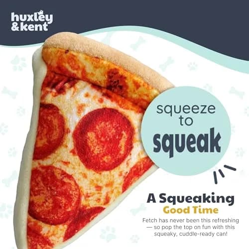 Huxley & Kent Power Plush Squeaky Dog Toy, Pup-Eroni Pizza, Small | Soft & Tough Plush for Play & Snuggle thumbnail 7