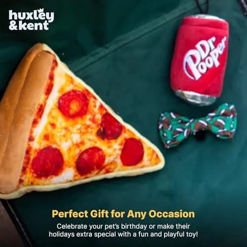 Huxley & Kent Power Plush Squeaky Dog Toy, Pup-Eroni Pizza, Small | Soft & Tough Plush for Play & Snuggle thumbnail 8