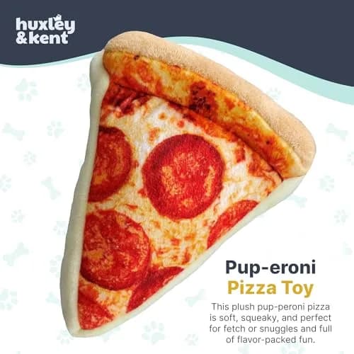 Huxley & Kent Power Plush Squeaky Dog Toy, Pup-Eroni Pizza, Small | Soft & Tough Plush for Play & Snuggle thumbnail 2