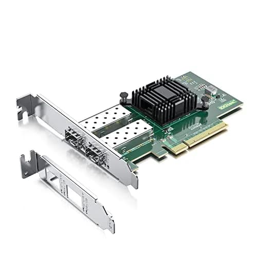 10Gtek Dual SFP+ Port 10Gb PCI-E NIC Network Card with Intel 82599ES Controller | PCIe X8 Lane Adapter thumbnail 1