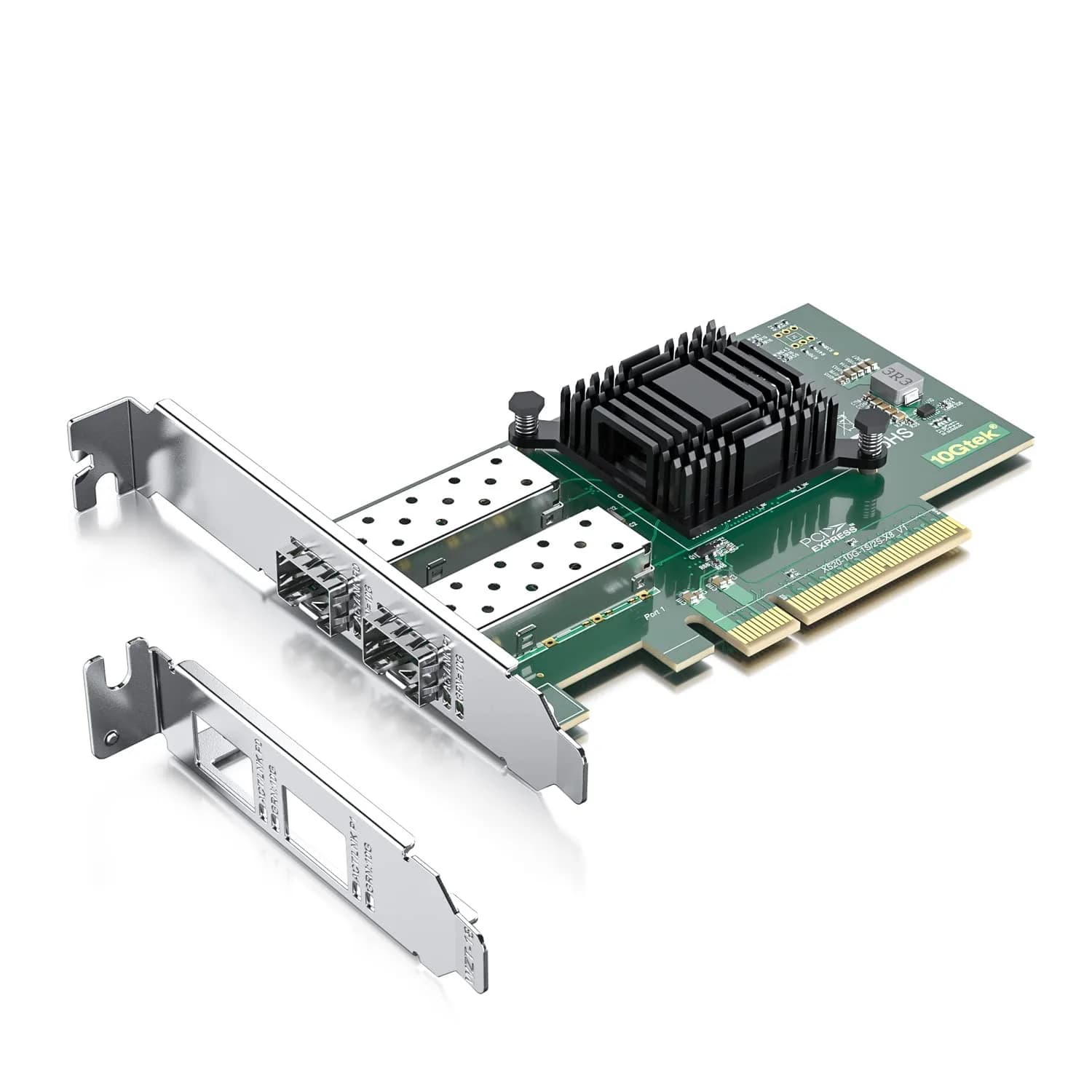 10Gtek Dual SFP+ Port 10Gb PCI-E NIC Network Card with Intel 82599ES Controller | PCIe X8 Lane Adapter