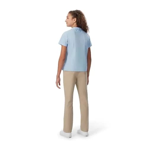 French Toast Girls' Short Sleeve Peter Pan Collar Blouse Light Blue 14 | Breathable Cotton-Blend for School & Casual Wear thumbnail 6