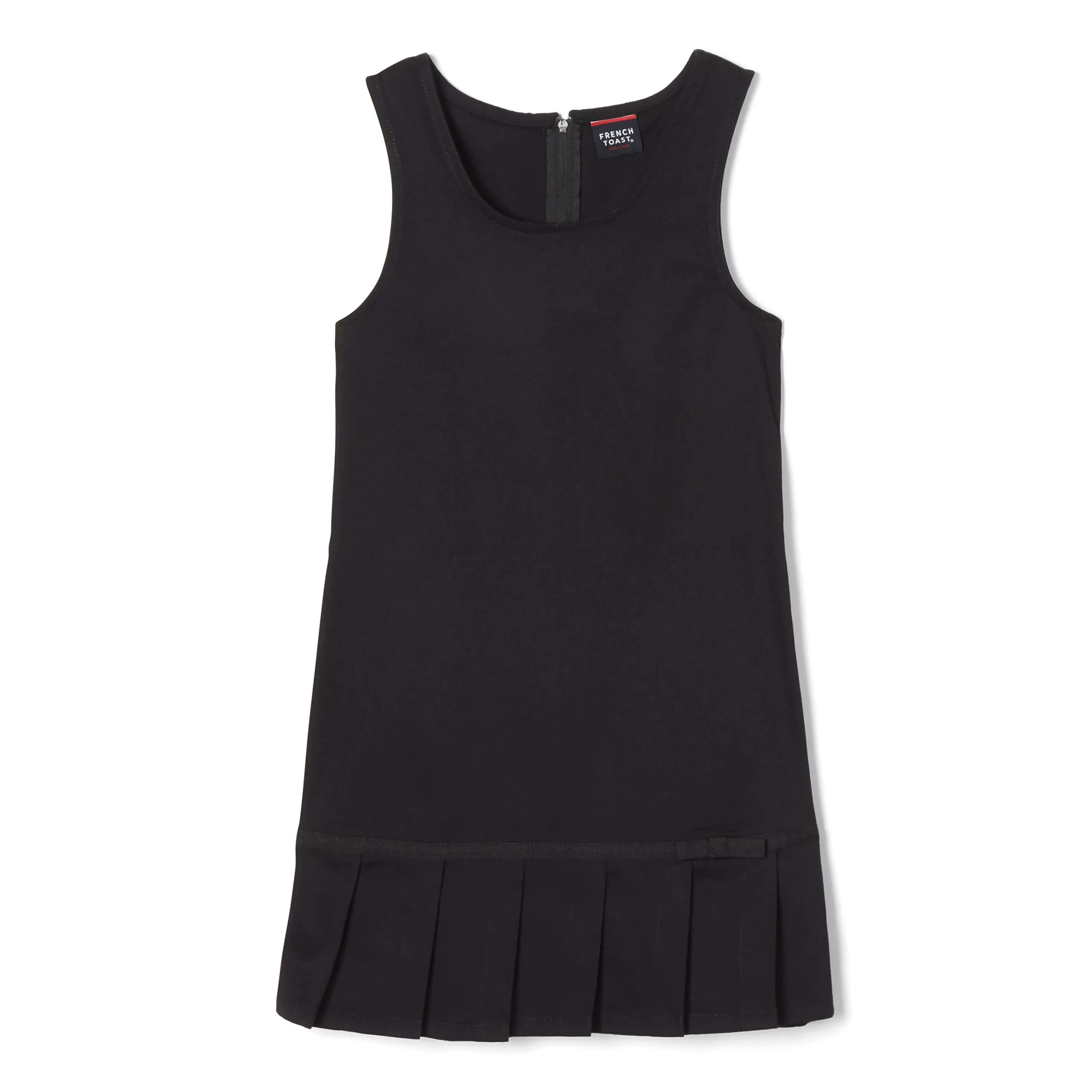 French Toast Girls' Ribbon Bow Pleated Jumper, Black, 6 | Classic School Uniform for Girls
