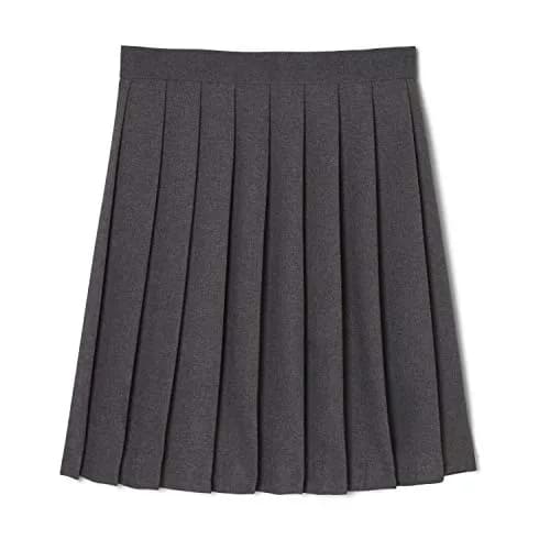 French Toast Girls' Adjustable Waist Mid Length Pleated Skirt, Heather Gray, 6X thumbnail 1