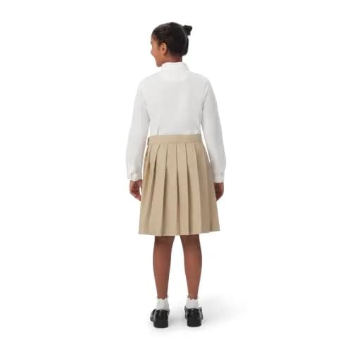 French Toast Girls' Adjustable Waist Mid Length Pleated Skirt, Heather Gray, 6X thumbnail 5