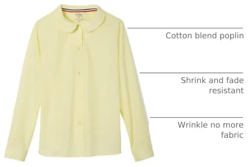 French Toast Girls' Long Sleeve Woven Blouse with Peter Pan Collar, Yellow, Size 4 | Classic & Comfortable (70-120 chars) thumbnail 4