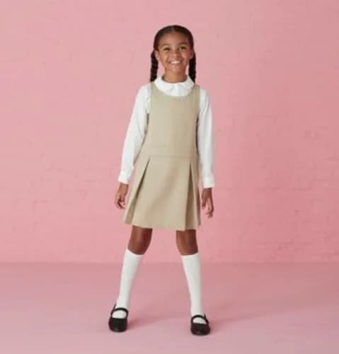 French Toast Girls' Long Sleeve Woven Blouse with Peter Pan Collar, Yellow, Size 4 | Classic & Comfortable (70-120 chars) thumbnail 3