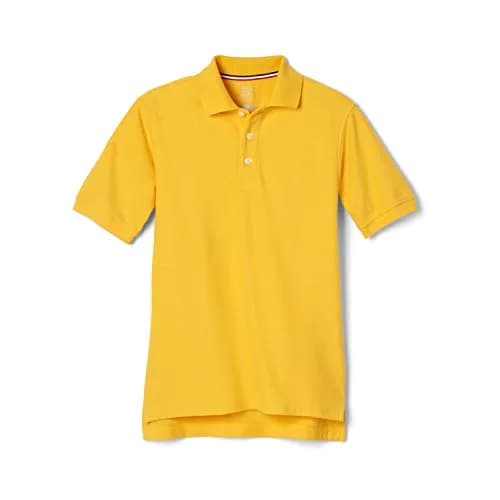 French Toast Unisex Kids Short Sleeve Pique Polo Shirt, Gold, 10-12 Husky | Breathable Cotton-Blend Comfort thumbnail 1
